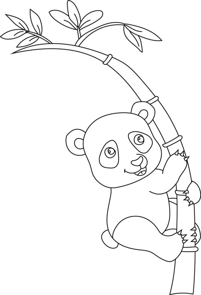 Outline Panda Clipart. Doodle Animals Clipart. Cartoon Wild Animals Clipart for Lovers of Wildlife vector