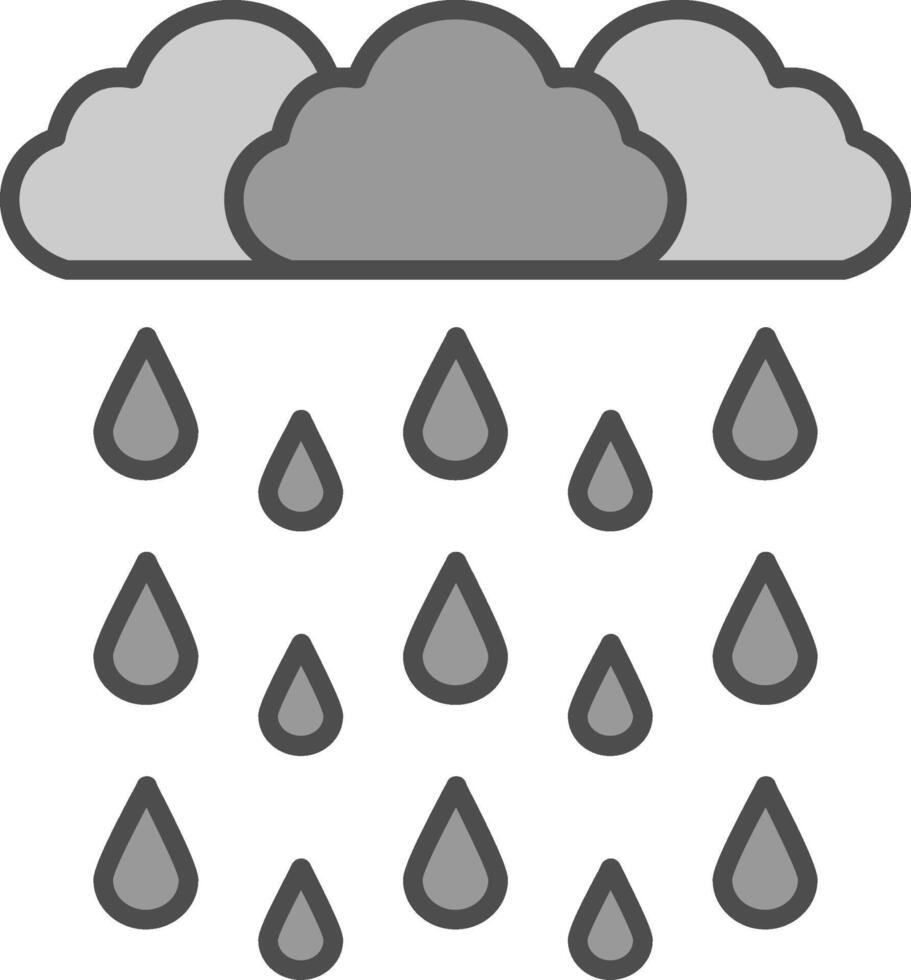 pesado lluvia relleno icono vector