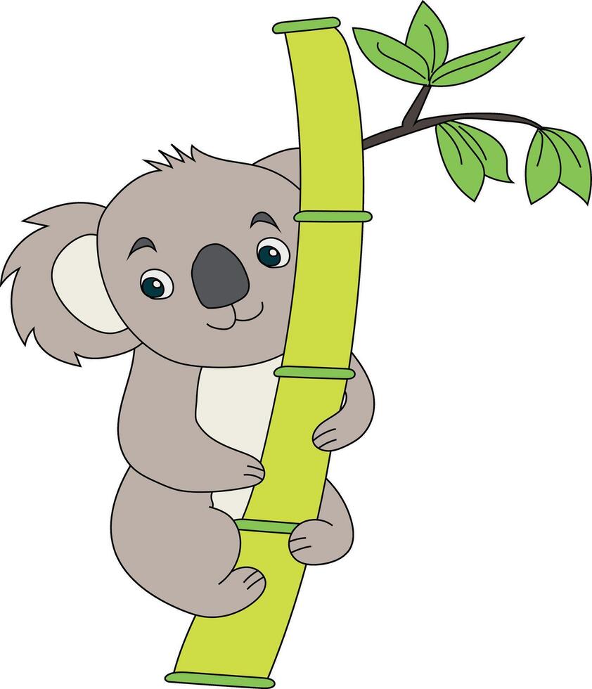 Colorful Koala Clipart. Doodle Animals Clipart. Cartoon Wild Animals Clipart for Lovers of Wildlife vector