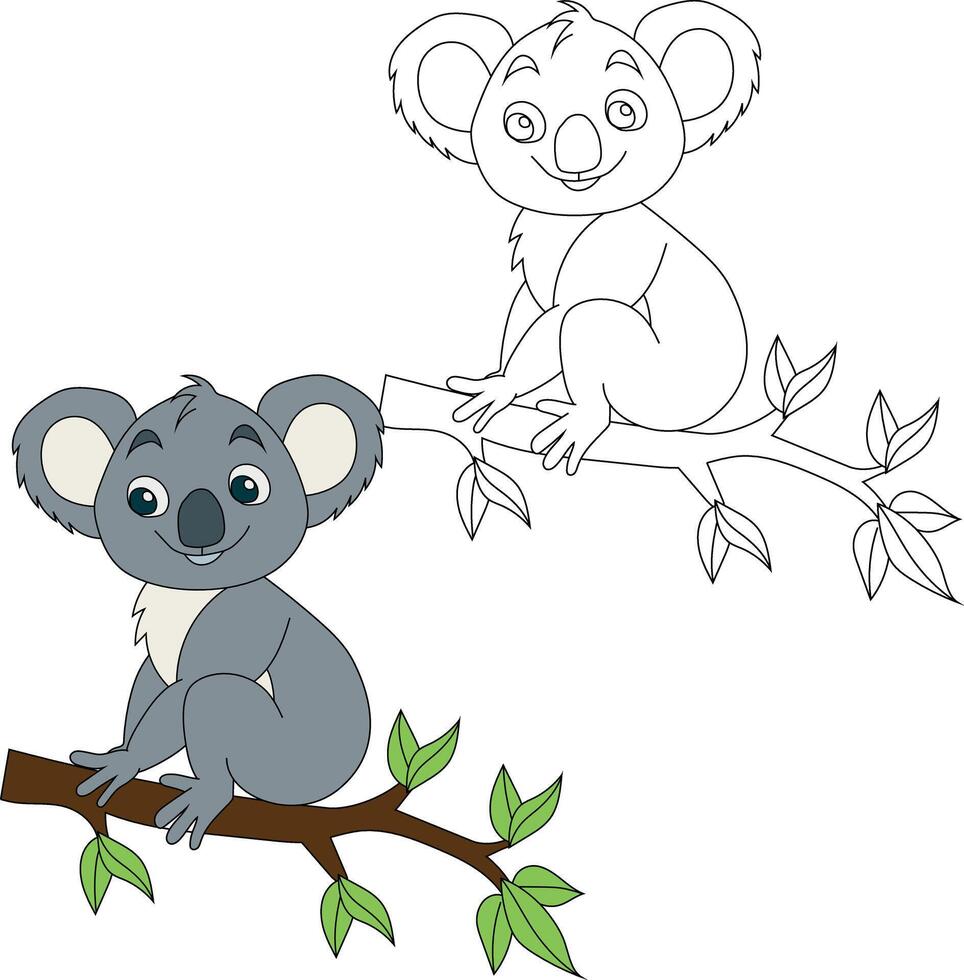 Koala Clipart Set. Cartoon Wild Animals Clipart Set for Lovers of Wildlife vector