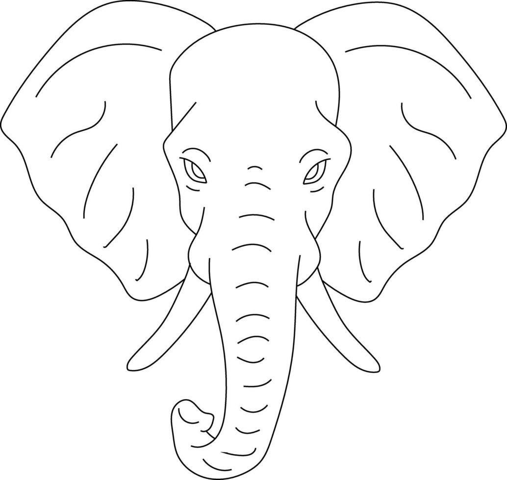 Outline Elephant Clipart. Doodle Animals Clipart. Cartoon Wild Animals Clipart for Lovers of Wildlife vector