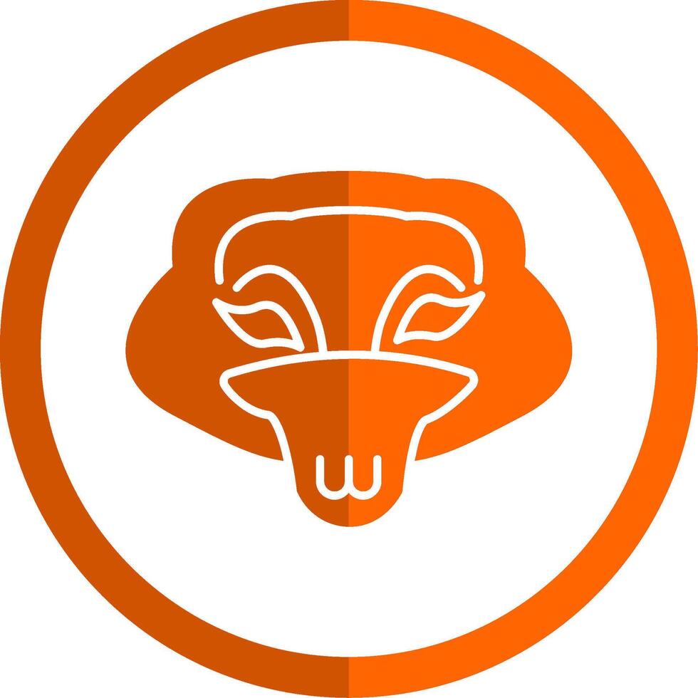 Crocodile Glyph Orange Circle Icon vector