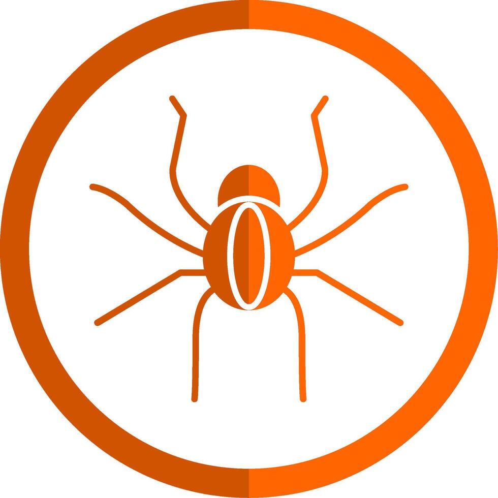 Spider Glyph Orange Circle Icon vector