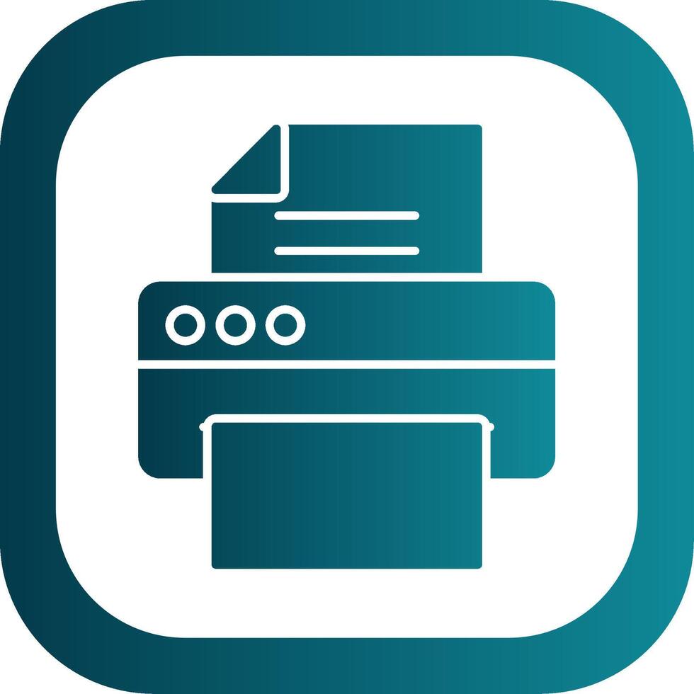 Printer Glyph Gradient Round Corner Icon vector