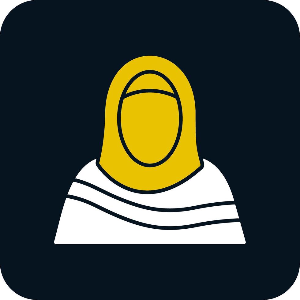 Moslem Woman Glyph Two Color Icon vector