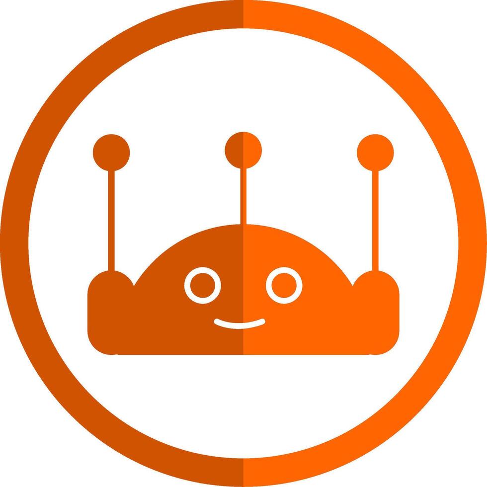 Chatbot Glyph Orange Circle Icon vector