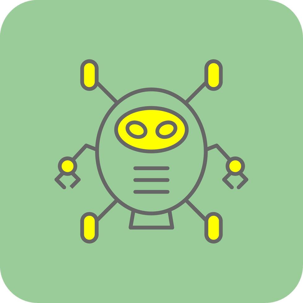 Robotics Filled Yellow Icon vector