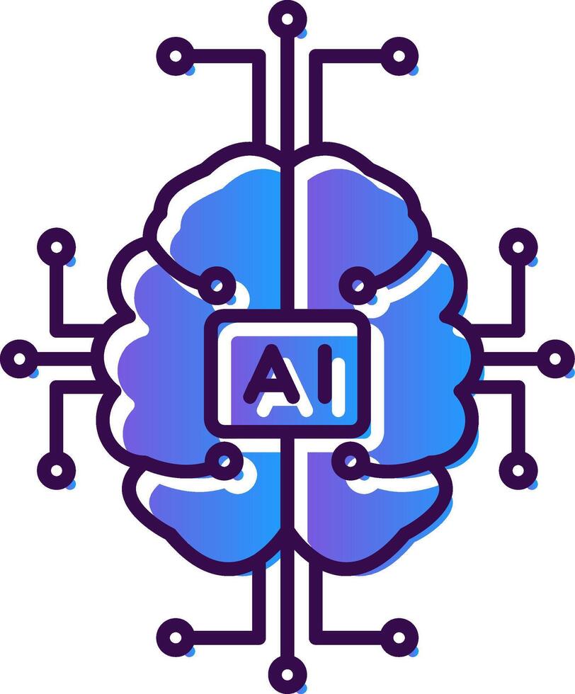 Artificial Intelligence Gradient Filled Icon vector