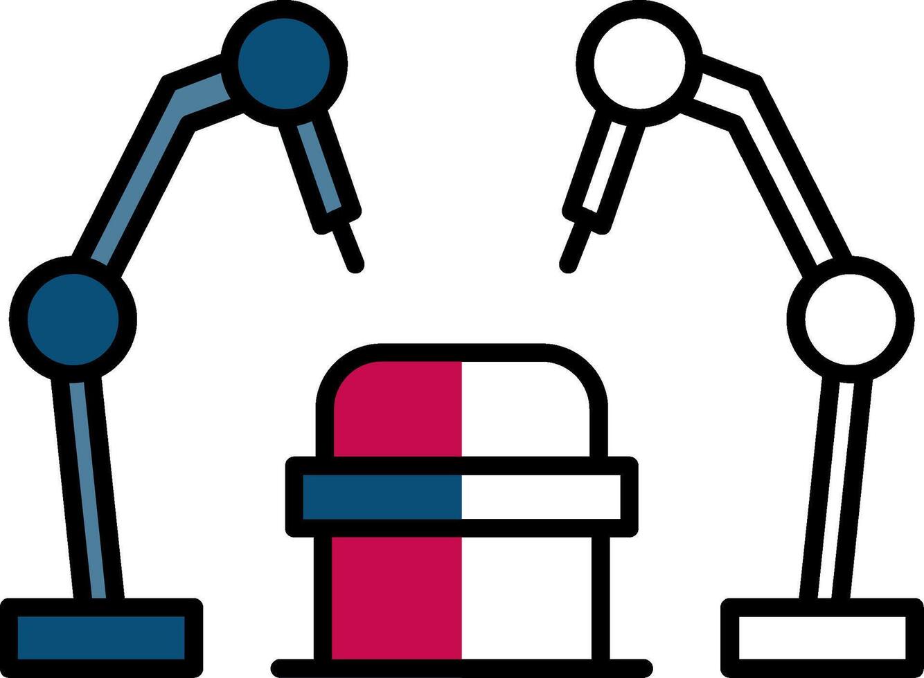 Robotic Surgery Filled Half Cut Icon vector