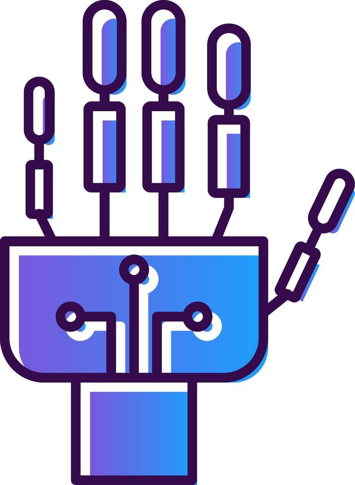 Robotics hand Gradient Filled Icon vector