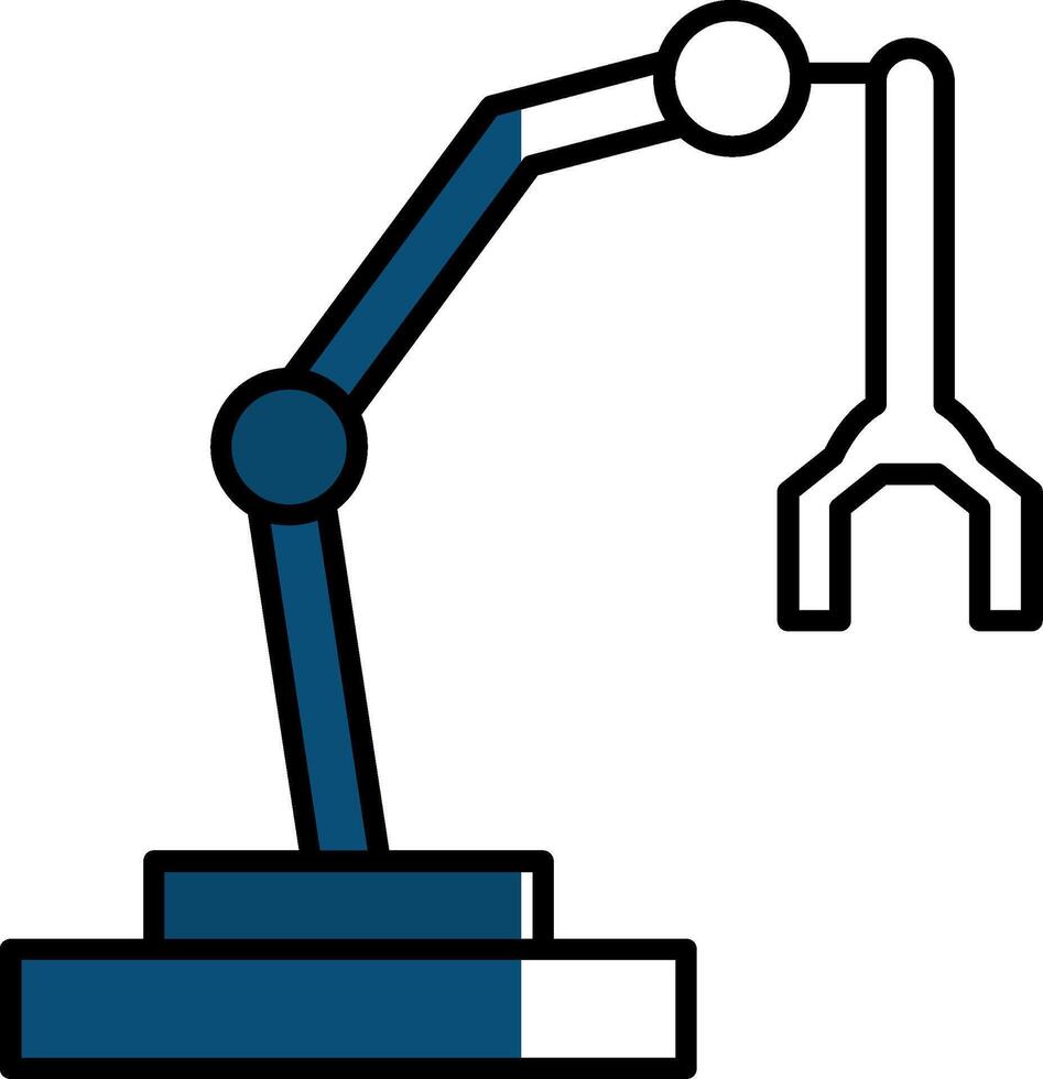 Robotic Arm Filled Half Cut Icon vector