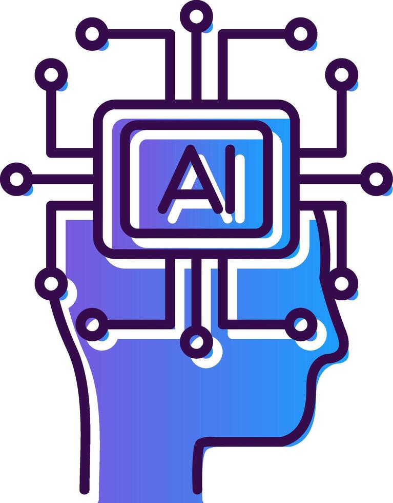 Artificial Intelligence Gradient Filled Icon vector