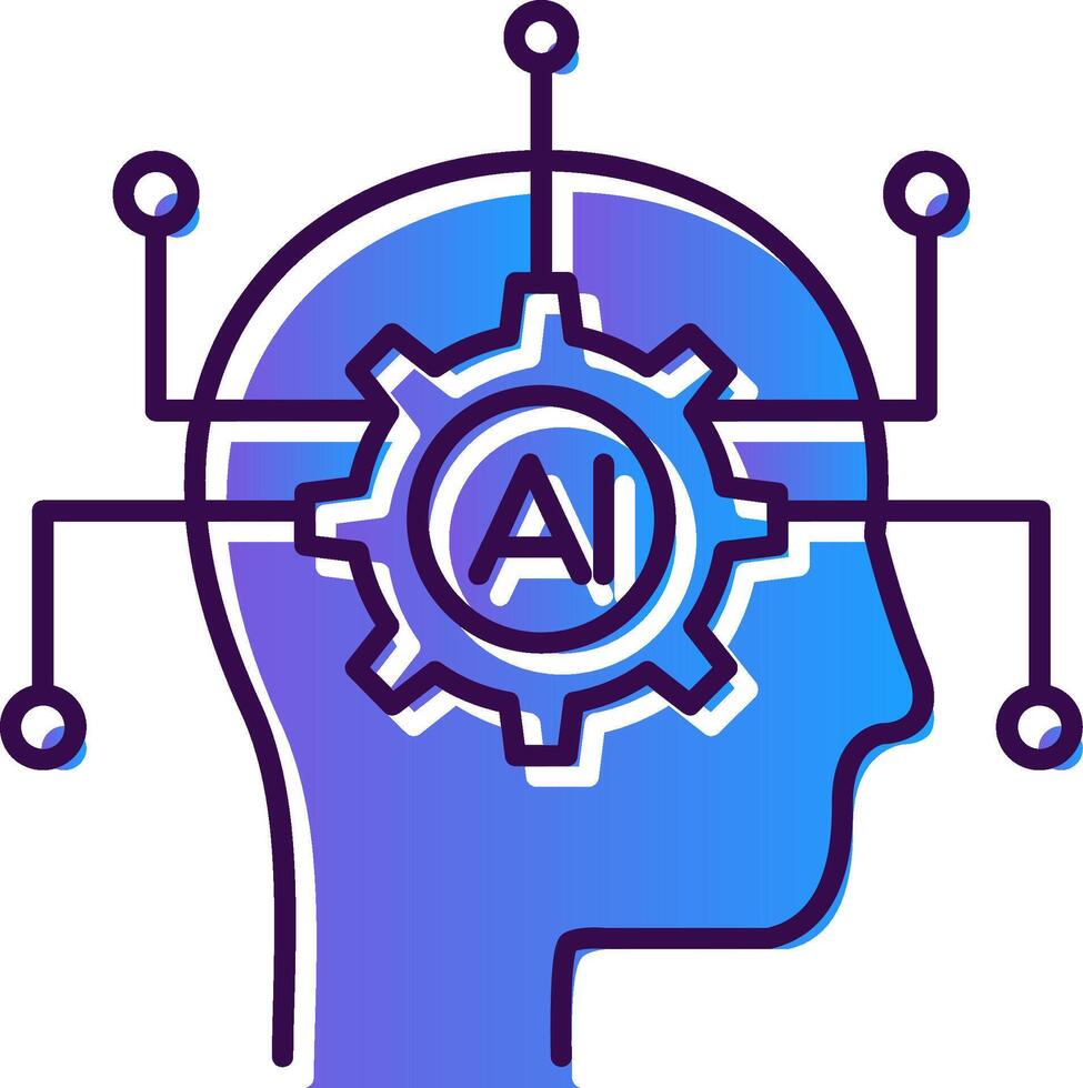 Artificial Intelligence Gradient Filled Icon 42812606 Vector Art at ...