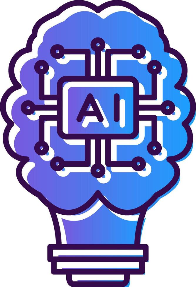 Artificial Intelligence Gradient Filled Icon 42812609 Vector Art at ...