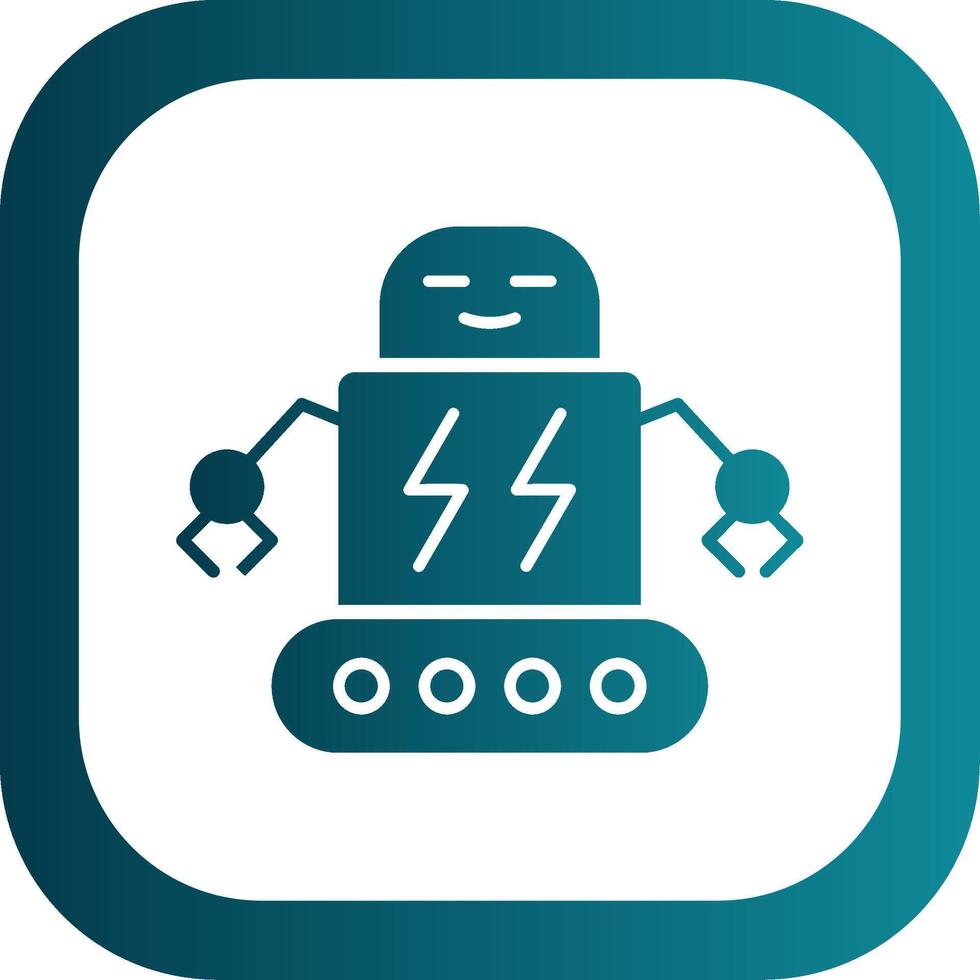 Robot Glyph Gradient Round Corner Icon vector