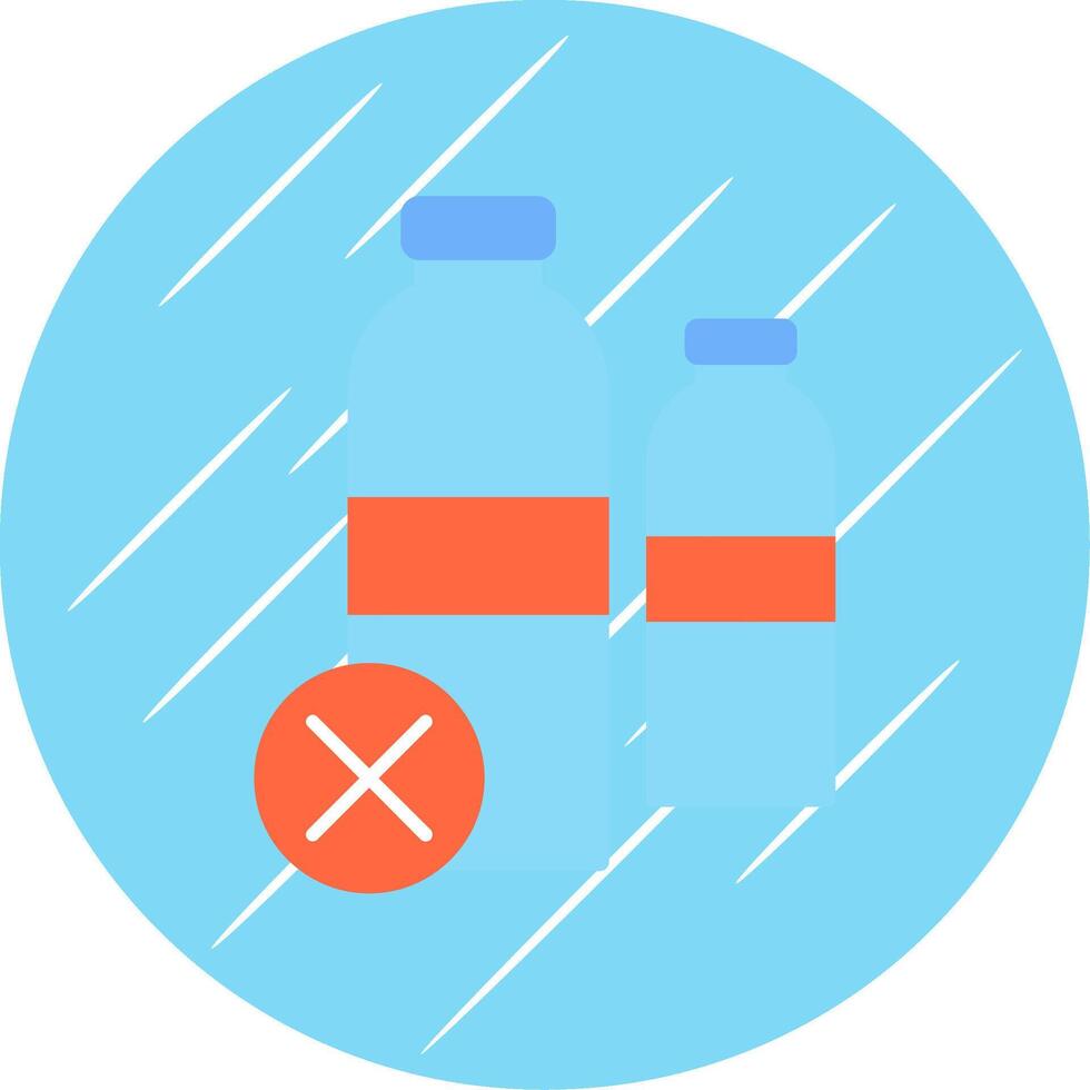 No Plastic Bottles Flat Blue Circle Icon vector