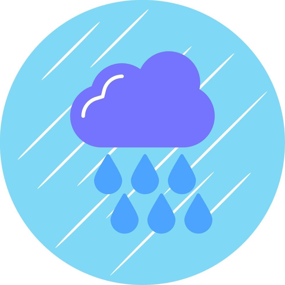 Rainy Flat Blue Circle Icon vector