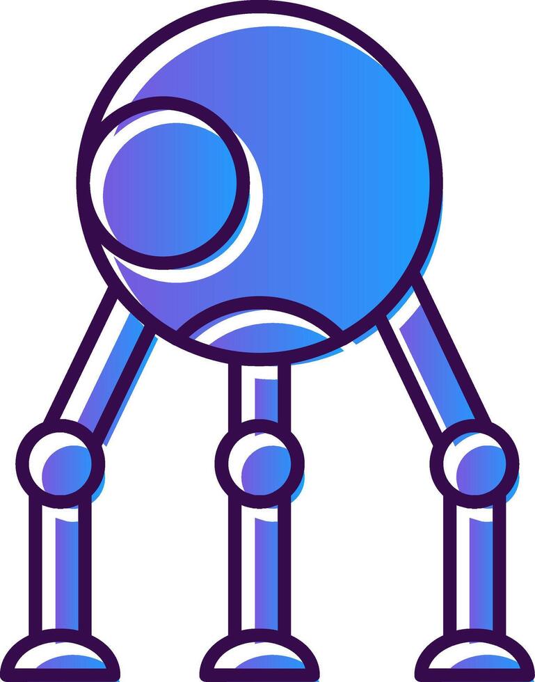 robot degradado lleno icono vector