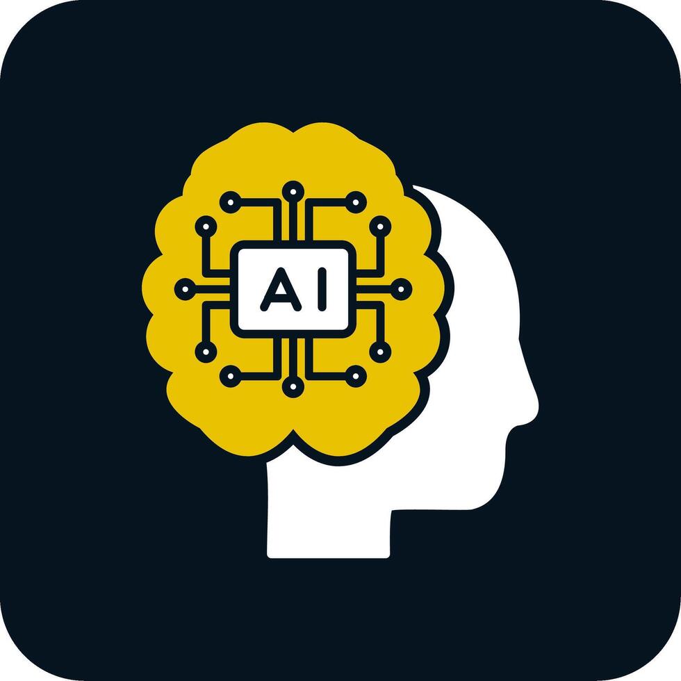 Artificial Intelligence Glyph Two Color Icon vector