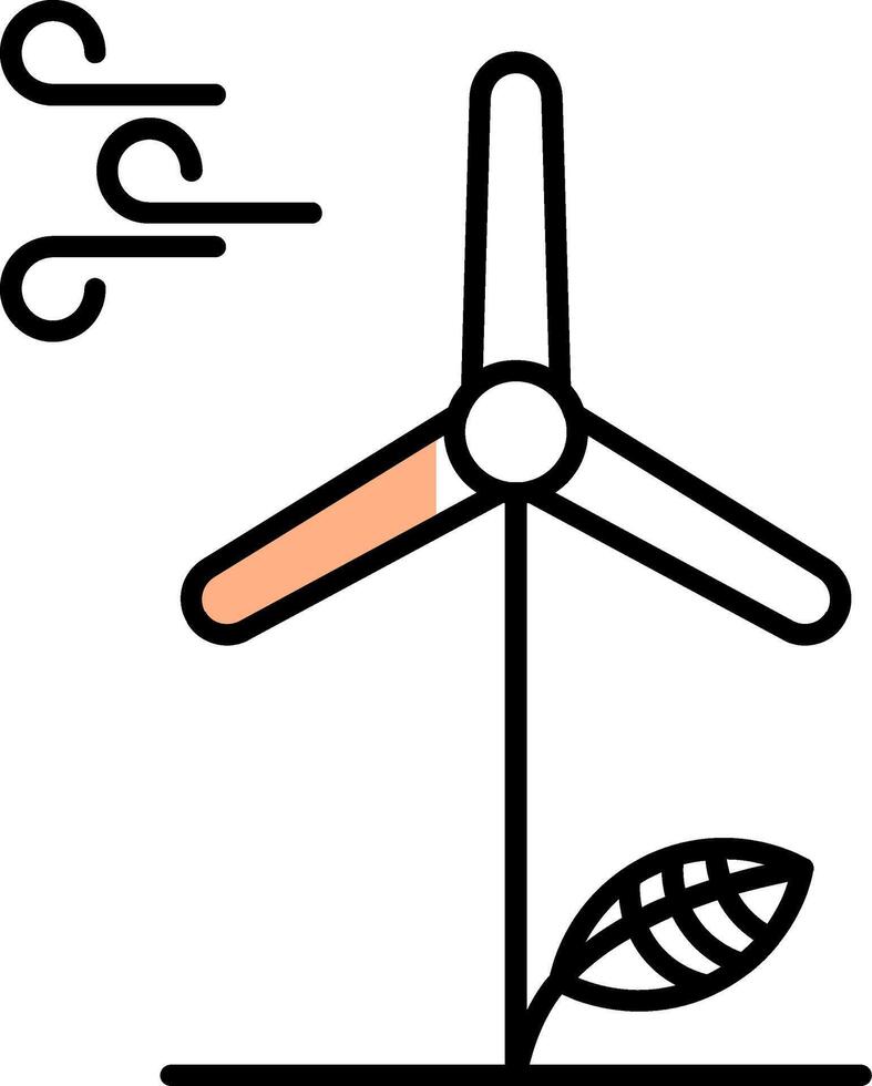 Wind Energy Filled Half Cut Icon vector