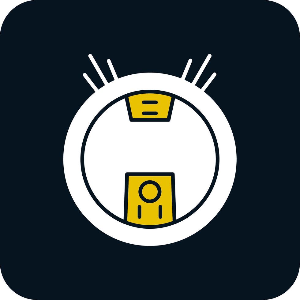 Robot Vacuum Glyph Two Color Icon vector