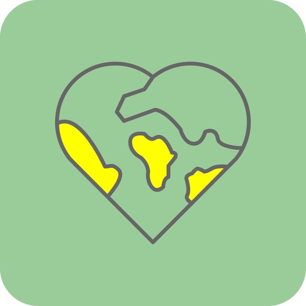 Love Filled Yellow Icon vector