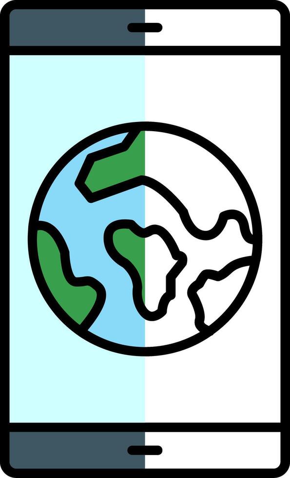 Smartphone Filled Half Cut Icon vector