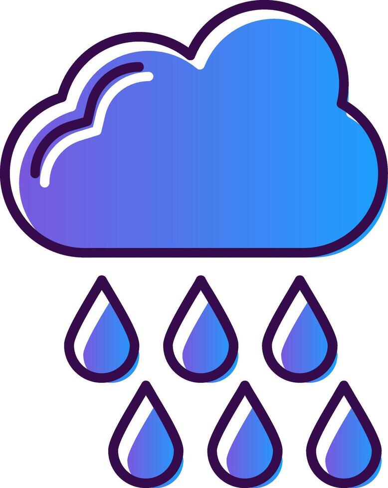 Rainy Gradient Filled Icon vector