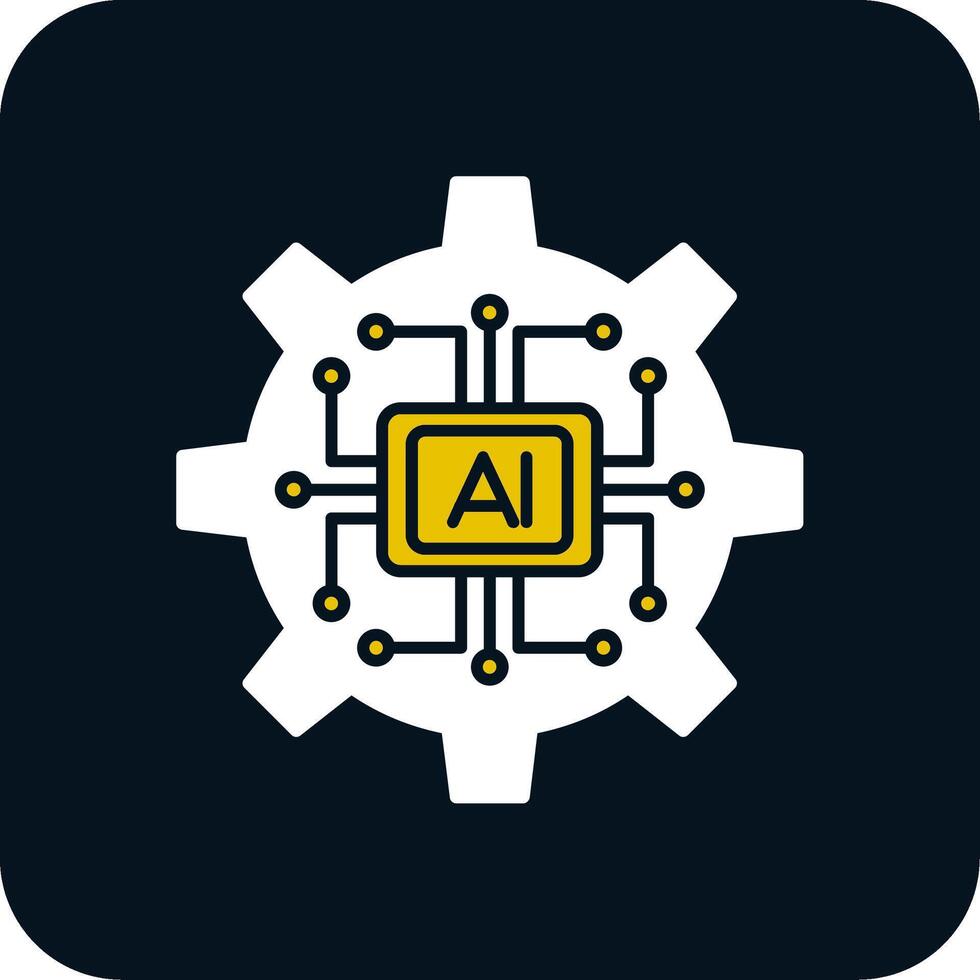 Artificial Intelligence Glyph Two Color Icon vector