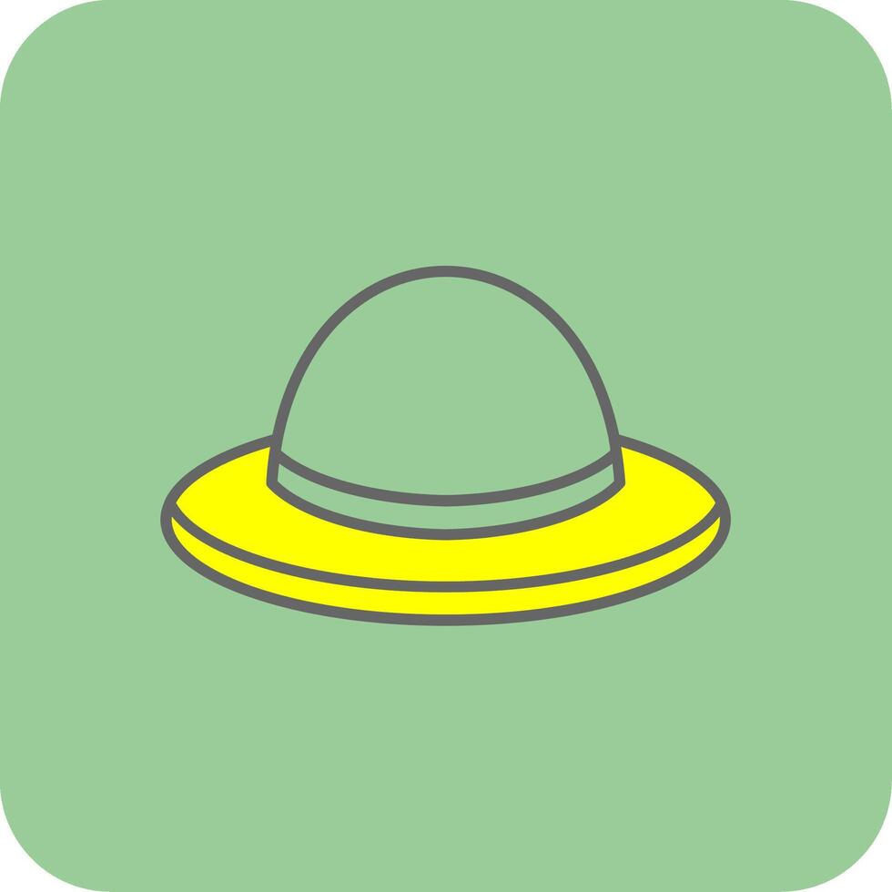 Hat Filled Yellow Icon vector