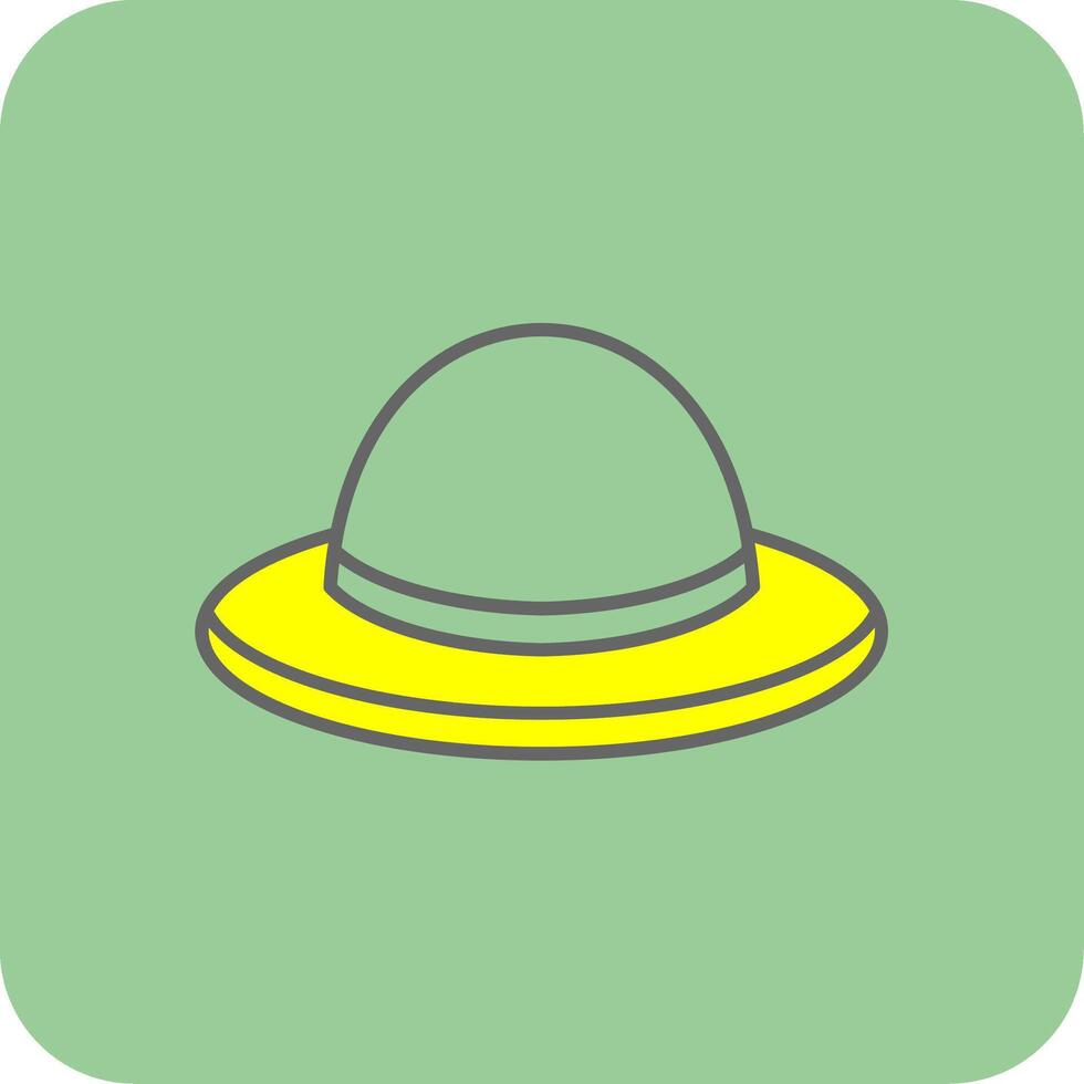 sombrero lleno amarillo icono vector