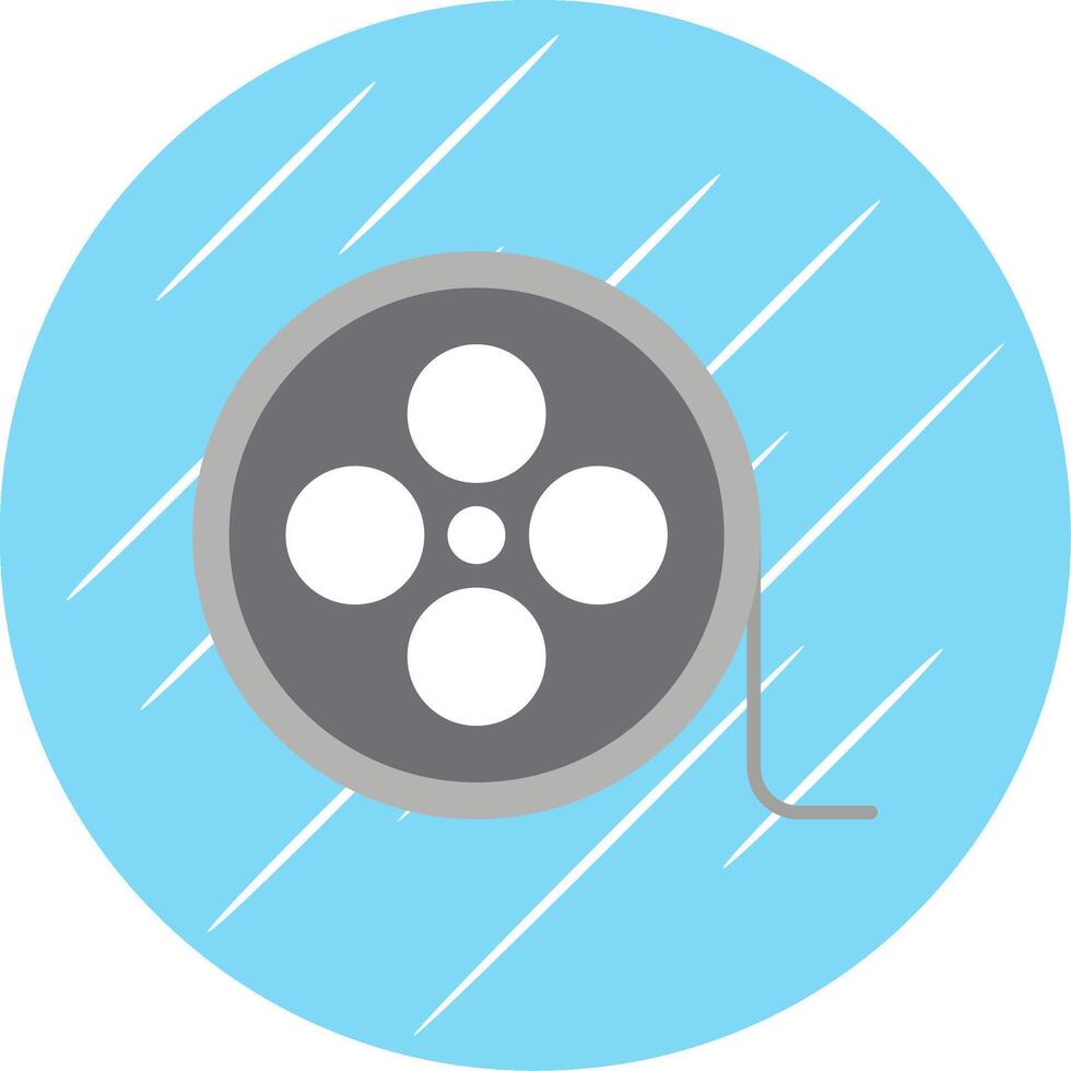 película carrete plano azul circulo icono vector