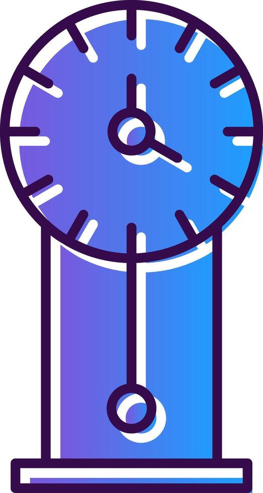 Vintage Clock Gradient Filled Icon vector