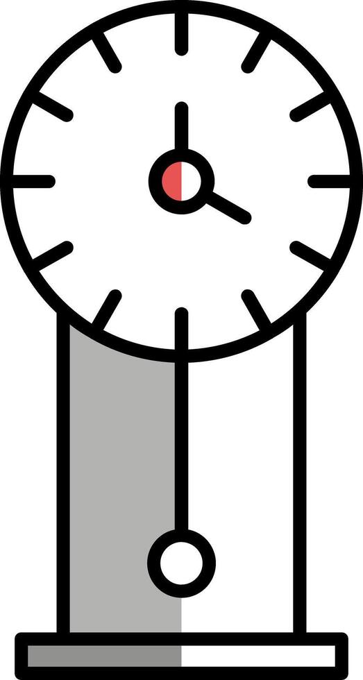 Clásico reloj lleno medio cortar icono vector