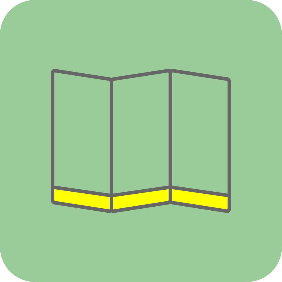 Folding Screen Filled Yellow Icon vector