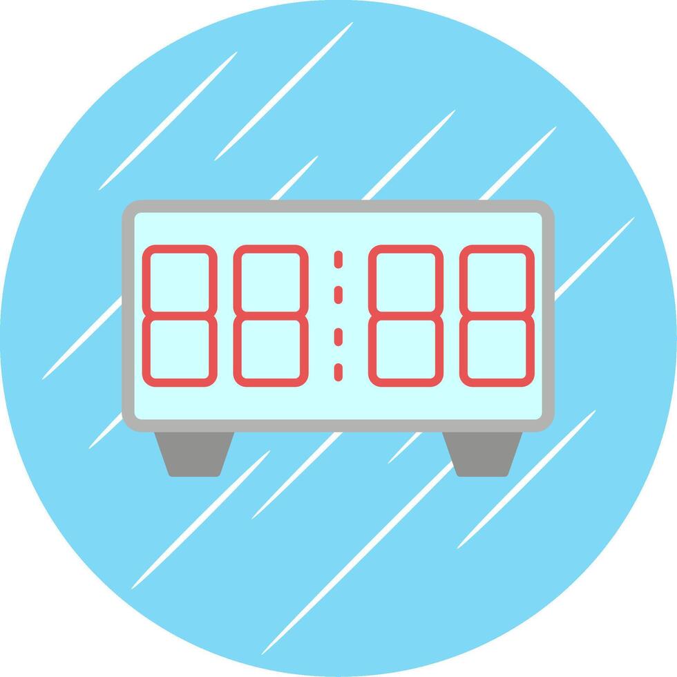 Digital Clock Flat Blue Circle Icon vector