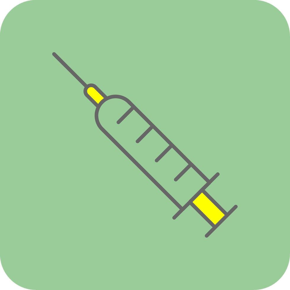 Syringe Filled Yellow Icon vector