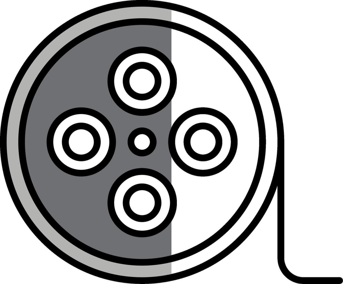 Film Reel Filled Half Cut Icon vector