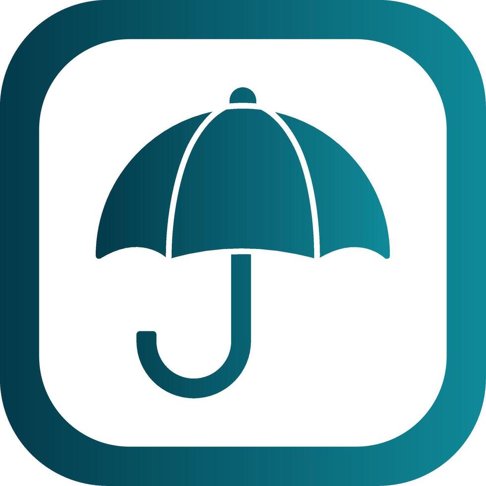 Umbrella Glyph Gradient Round Corner Icon vector