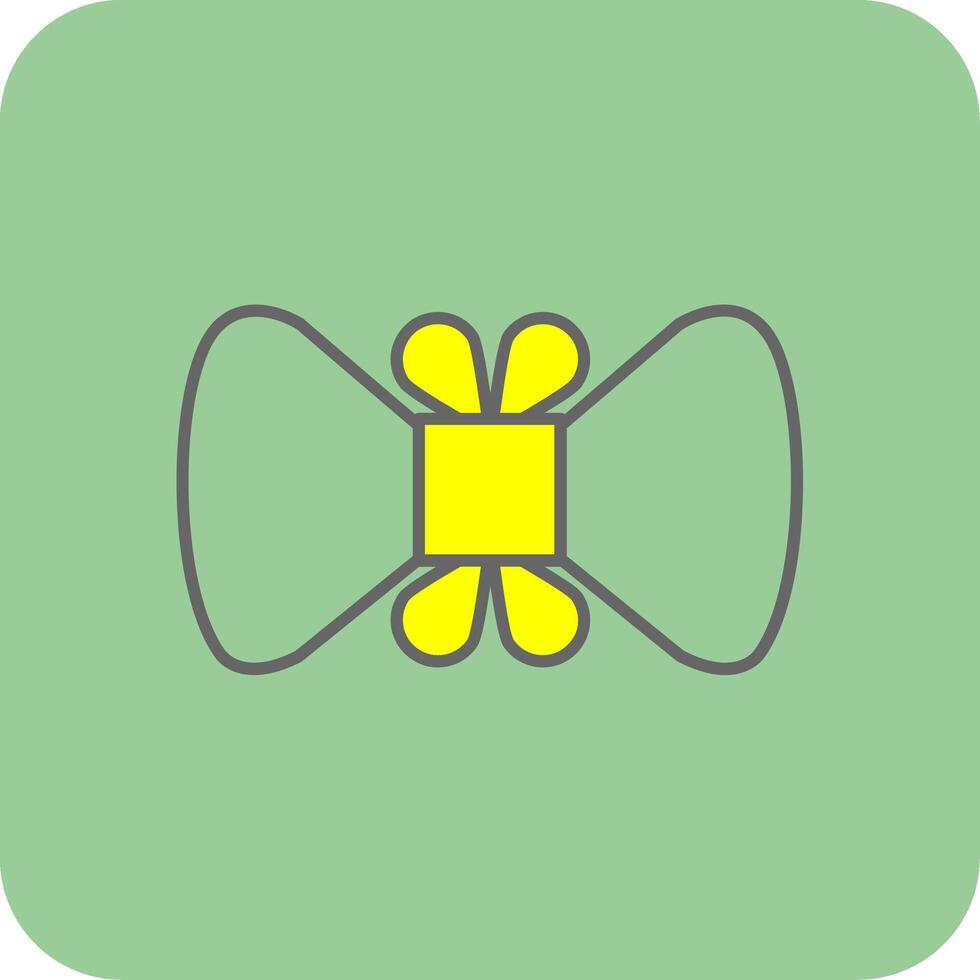 Bowtie Filled Yellow Icon vector