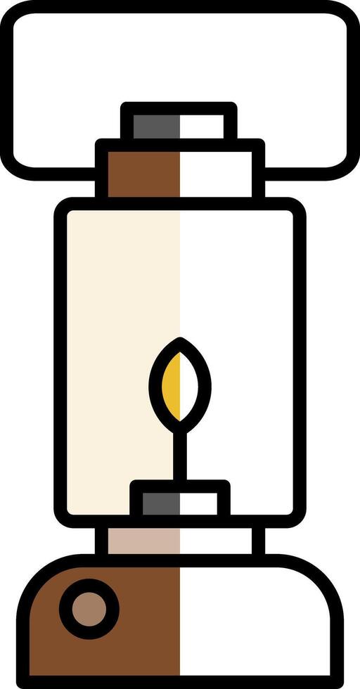 Oil Lamp Filled Half Cut Icon vector