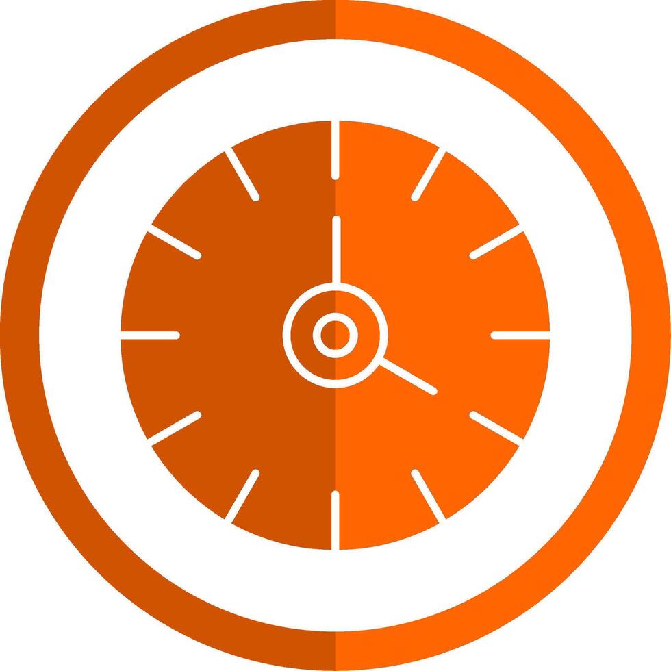 Clock Glyph Orange Circle Icon vector