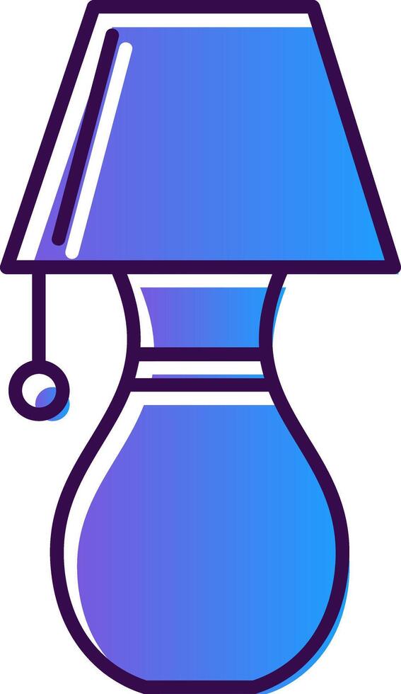 Table Lamp Gradient Filled Icon vector