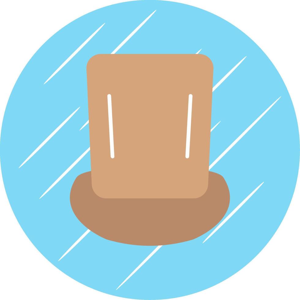 Top Hat Flat Blue Circle Icon vector