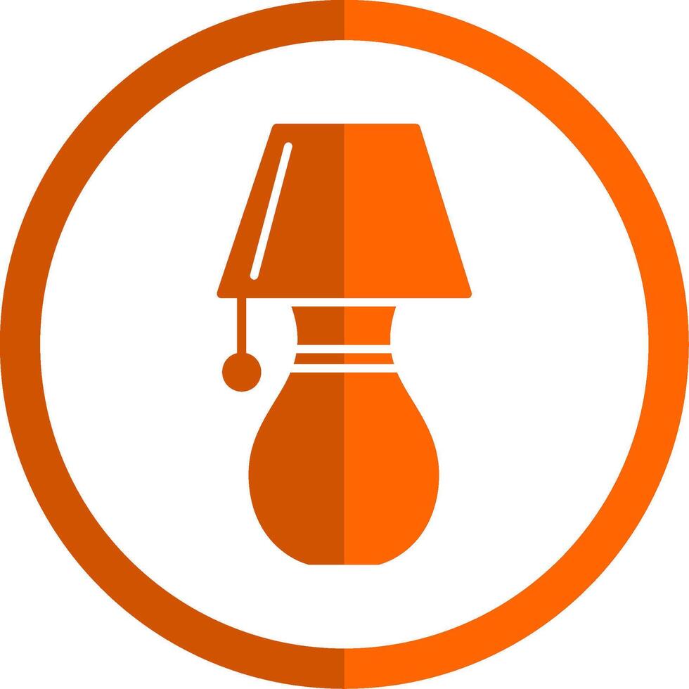 Table Lamp Glyph Orange Circle Icon vector