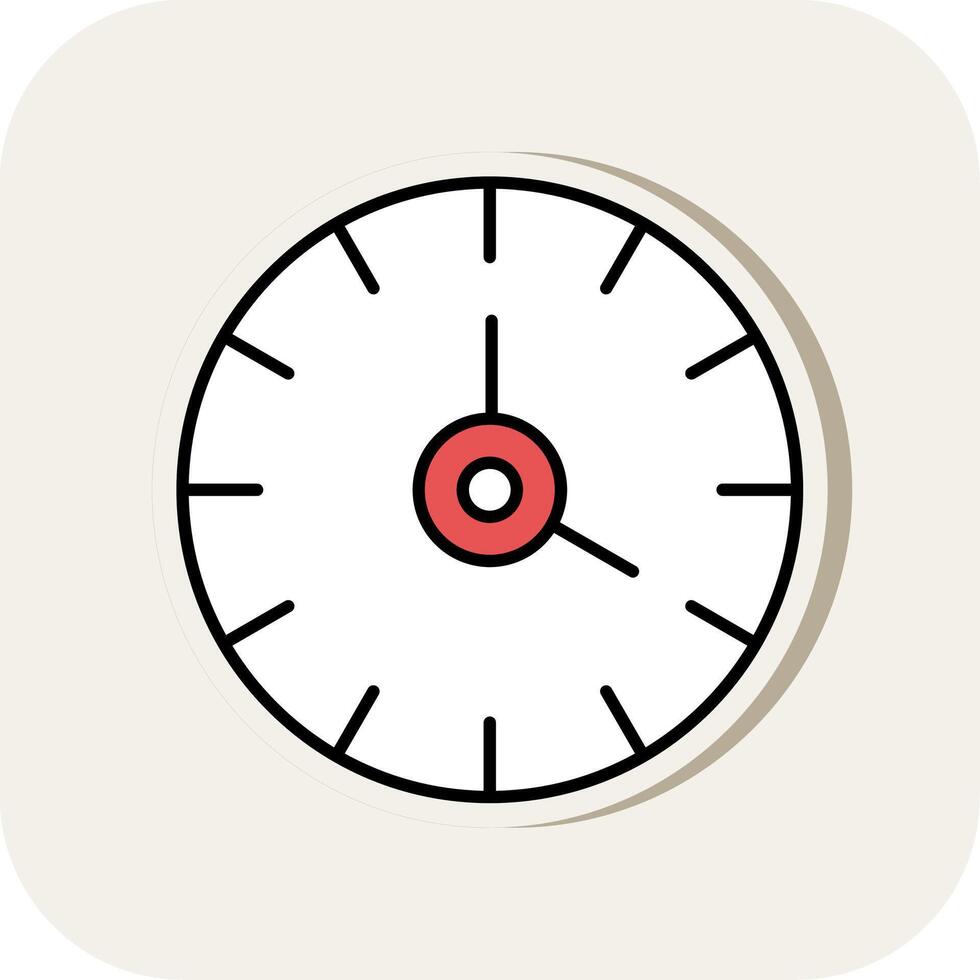 Clock Line Filled White Shadow Icon vector