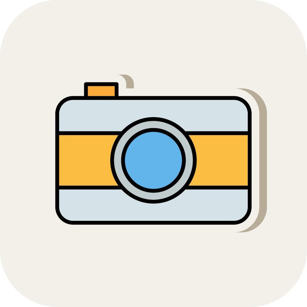 Old Came Line Filled White Shadow Icon vector