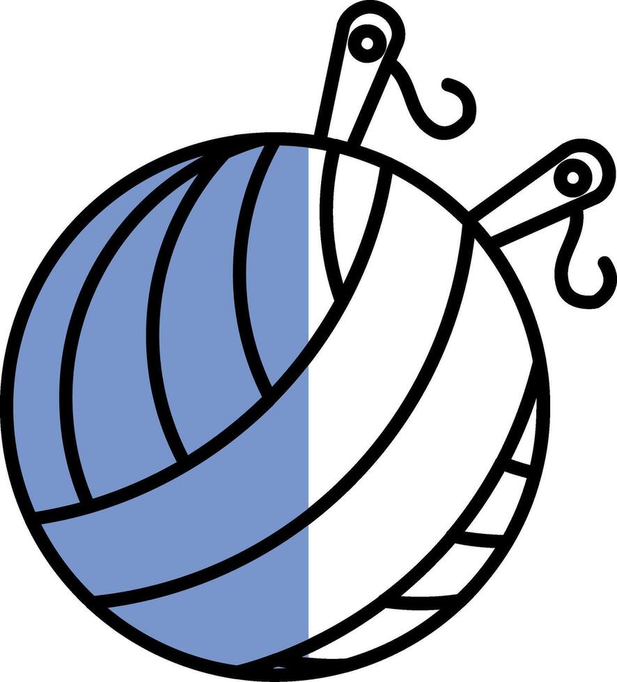 Yarn Ball Filled Half Cut Icon vector