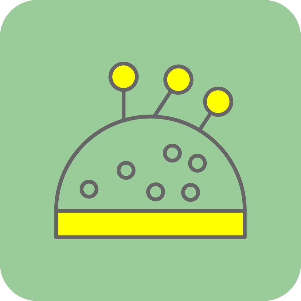 Pin Cushion Filled Yellow Icon vector