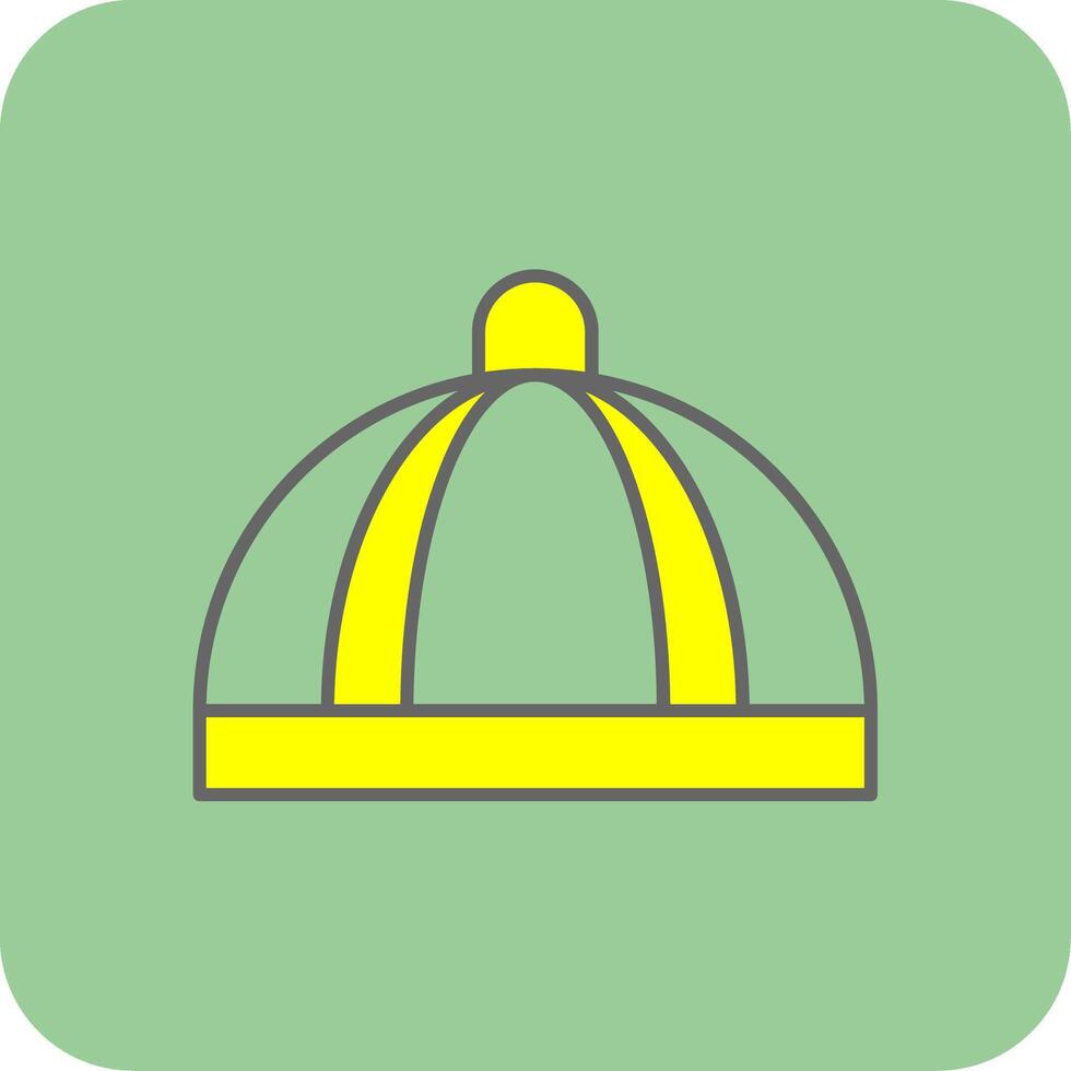 Winter cap Filled Yellow Icon vector